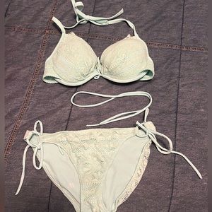 Seafoam green VS lace bikini